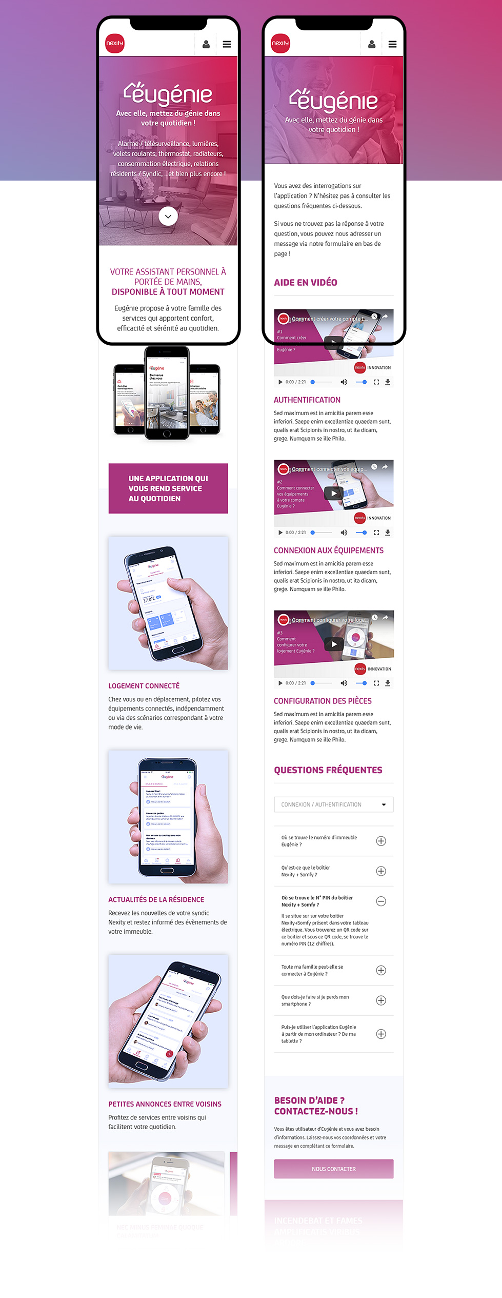 Page faq Eugénie mobile